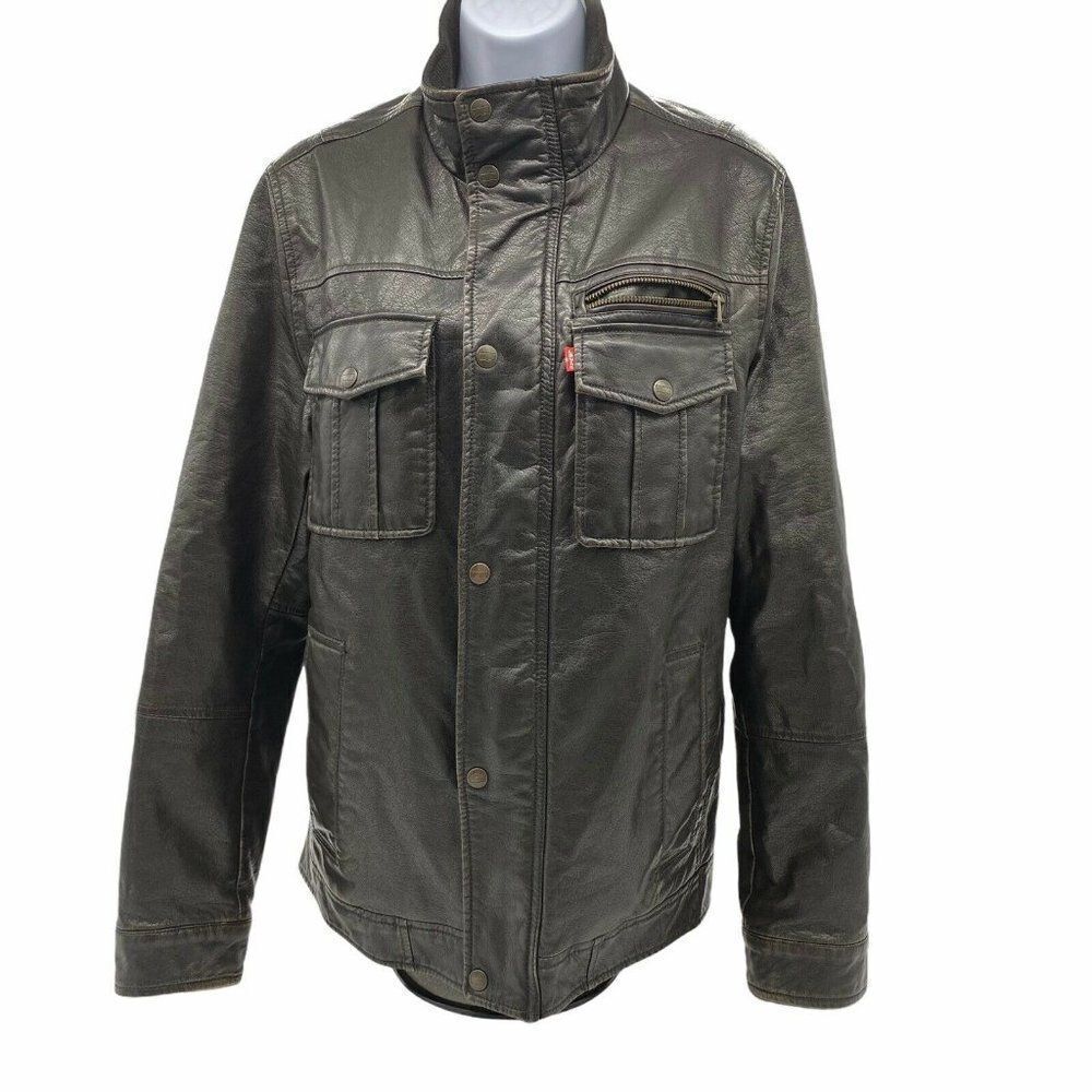 Levis Dark Brown Polyurethane Faux Fur Lining Bomb